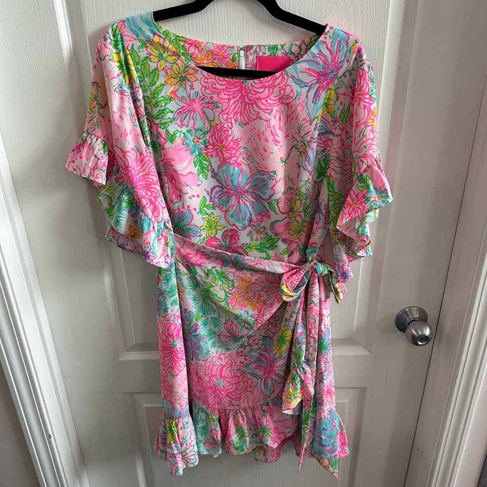 Lilly Pulitzer Floral Ruffle Sleeve Dress